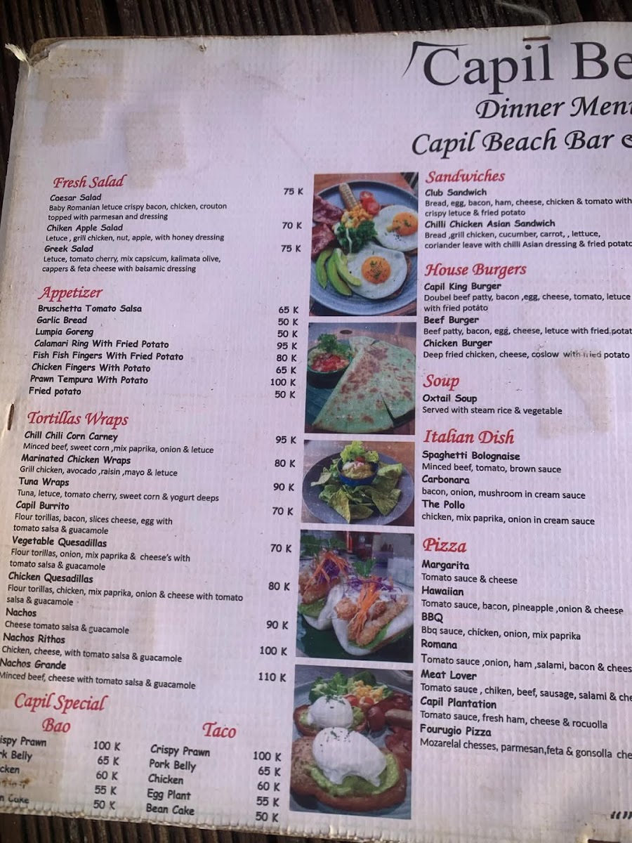 Capil Beach Grill & Bar Menu - Image 5